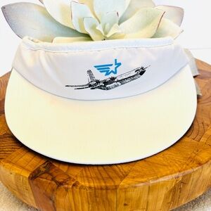 Visor Hat C-130 Hercules transport aircraft Airplane Jet 80s Vintage Rare